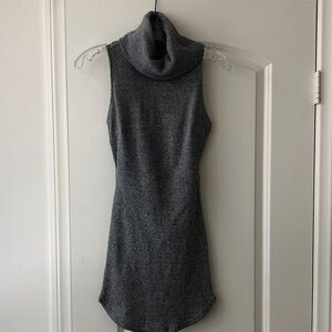 Sleeveless Turtleneck Mini Dress - Gray